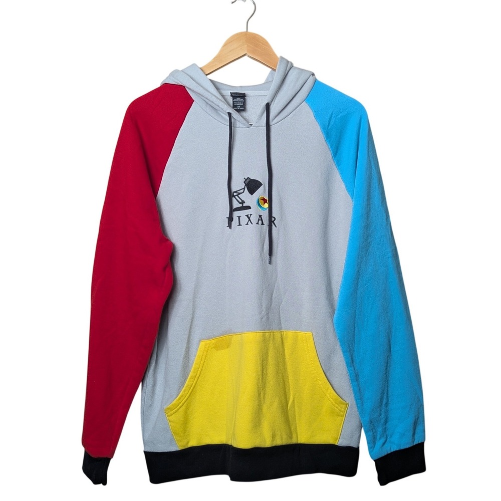 Our Universe Pixar Hoodie Mens Large Multi Colorblock Luxo Lamp Embroidered 2251